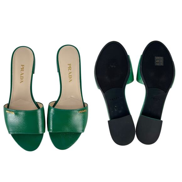 Prada Saffiano Leather Sandals - Picture 5 of 7